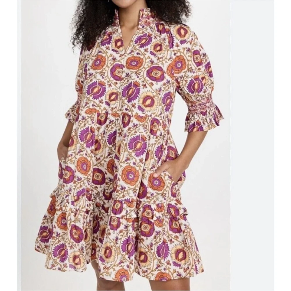 Figue Halima Floral Tiered Mini Dress